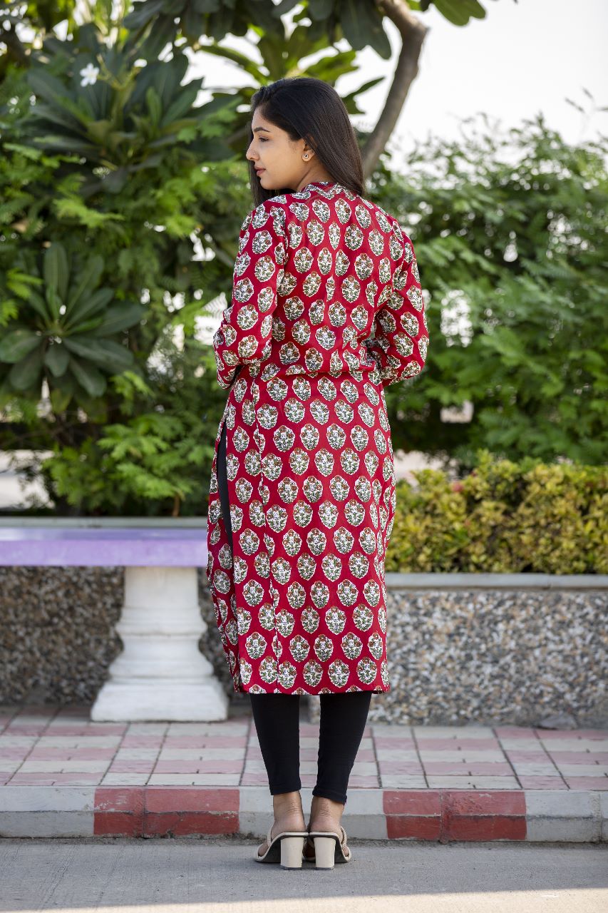 JAIPUR HAND BLOCK Women's Cotton Regular Kurti  (CKUS000054-L_Multicolour_XS) : Amazon.in: Fashion